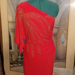 Bisou Bisou Red One Shoulder Dress size 6